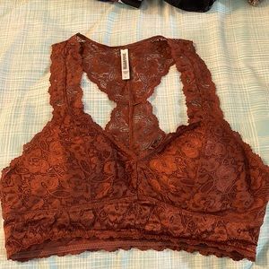 Size Large, Burnt Orange, Lace, Racerback Bralette